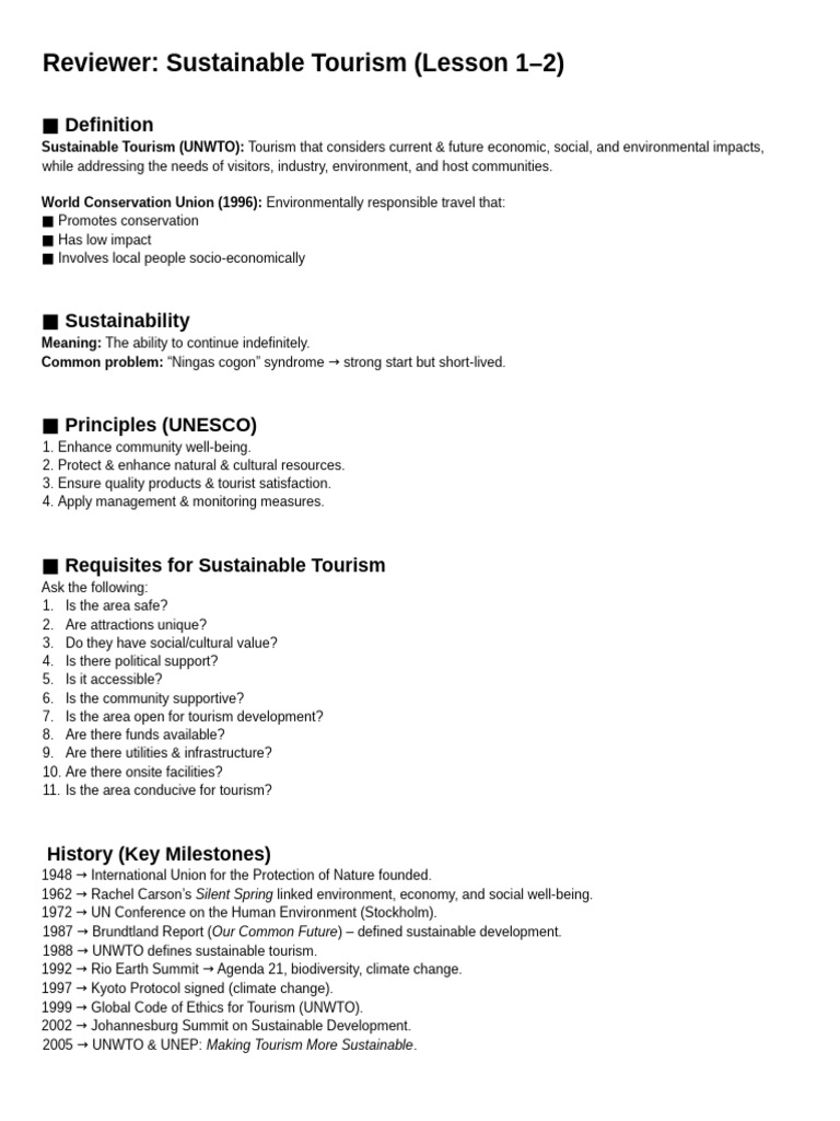 Understanding Sustainable Tourism Principles | PDF | Sustainability ...