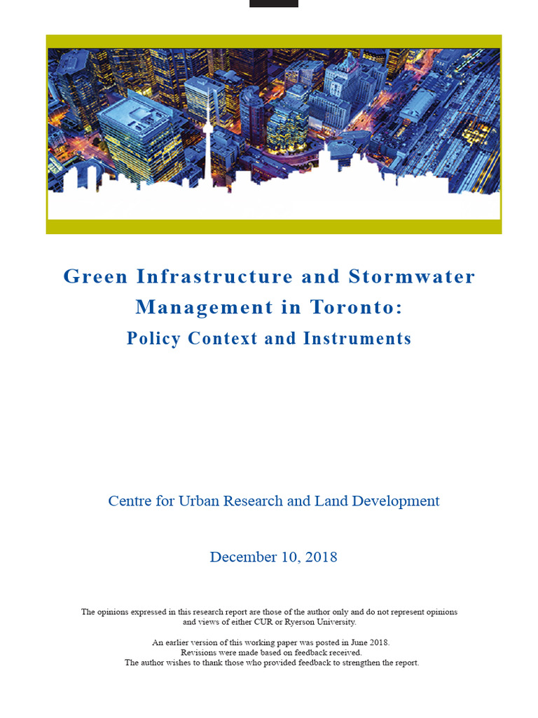 Green Infrastructure Policies in Toronto | PDF | Green Infrastructure ...