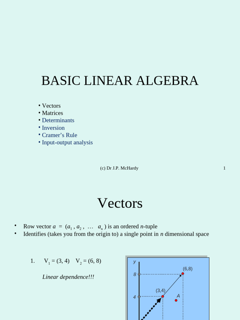 Basic Linear Algebra | PDF | Determinant | Matrix Theory