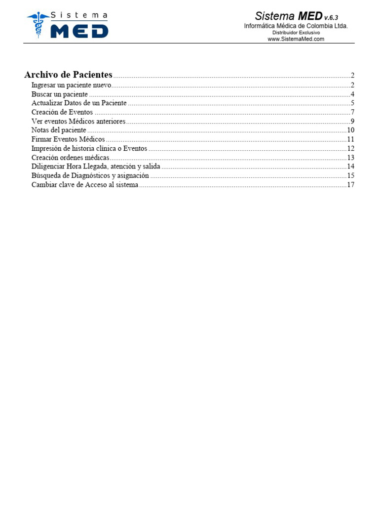 Guía de Uso del Sistema MED v.6.3 | PDF | Software | Informática