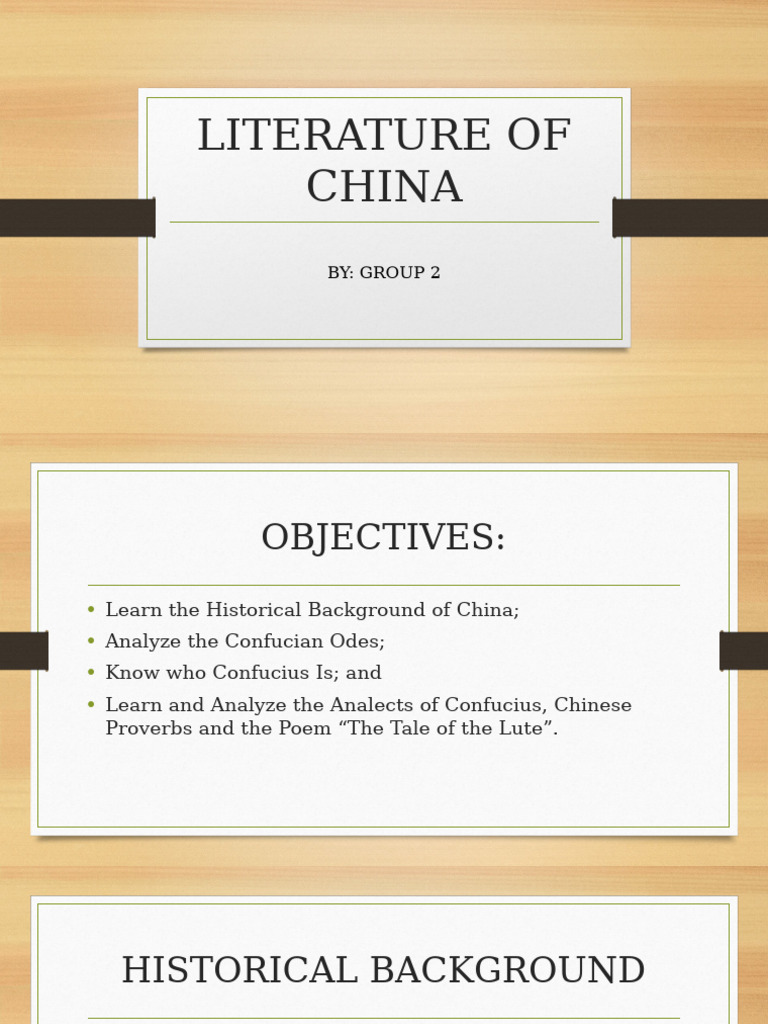 Overview of Chinese Literature and Confucianism | PDF | Chinese Culture ...