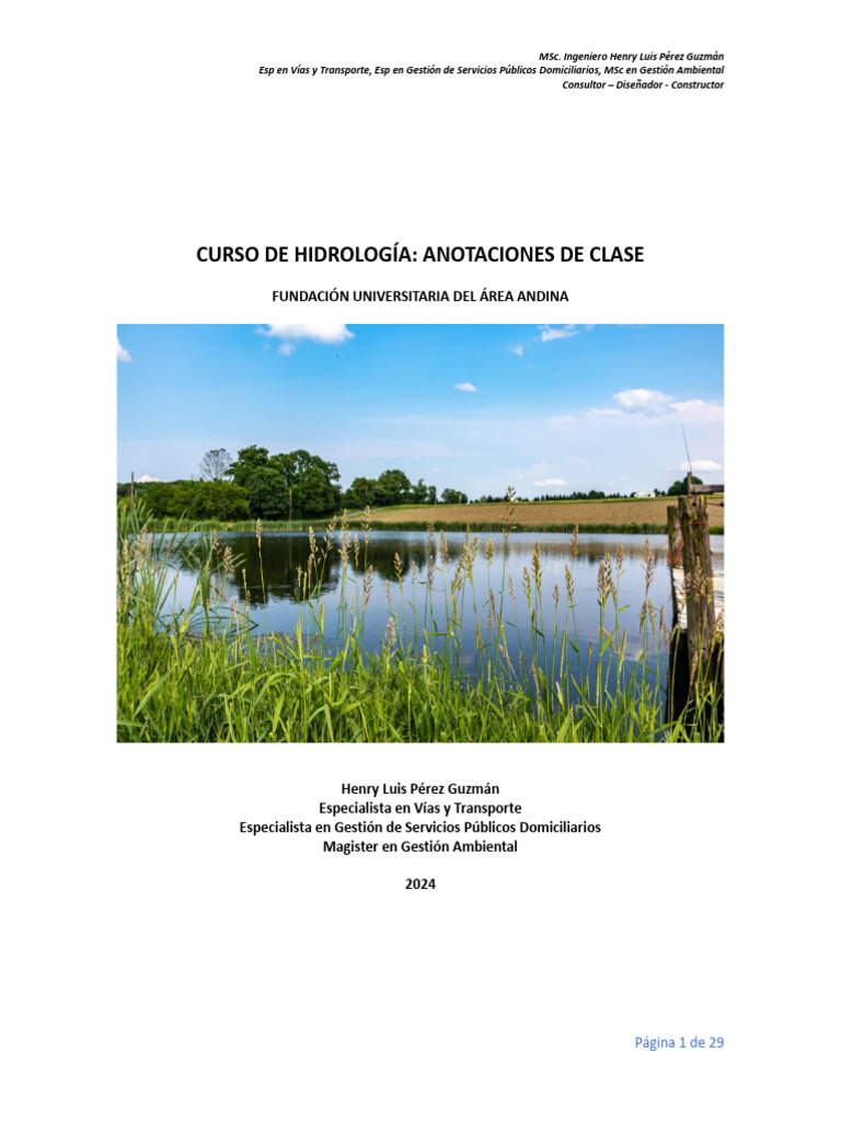 Curso de Hidrología: Anotaciones Clave | PDF | Agua subterránea | Agua