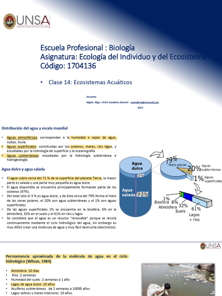 Ecosistemas Acuaticos | PDF | Agua | Ciencias de la Tierra
