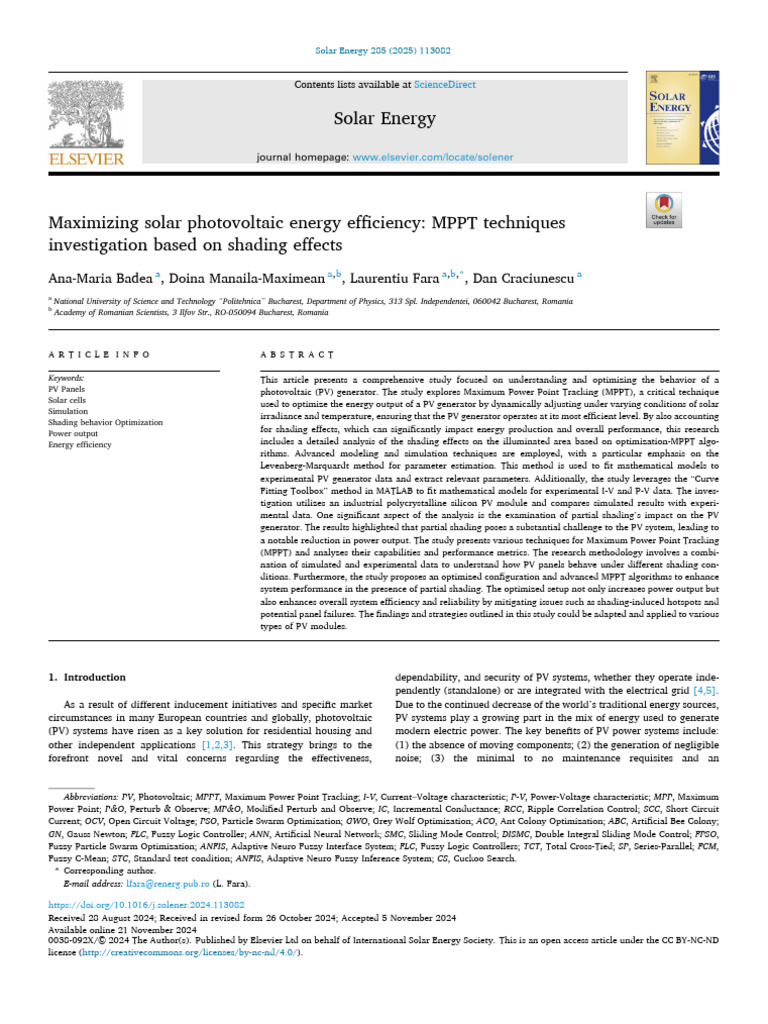 Augmented Performance of Photovoltaic Solar Ene | PDF | Photovoltaics ...