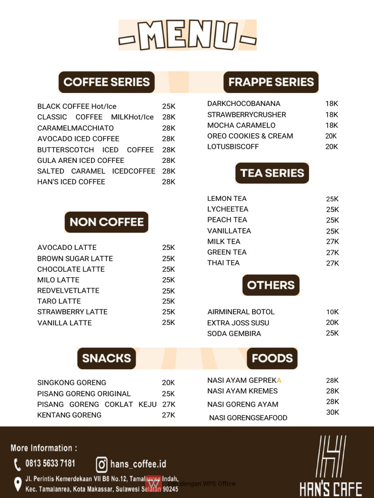Menu Han's Cafe | PDF