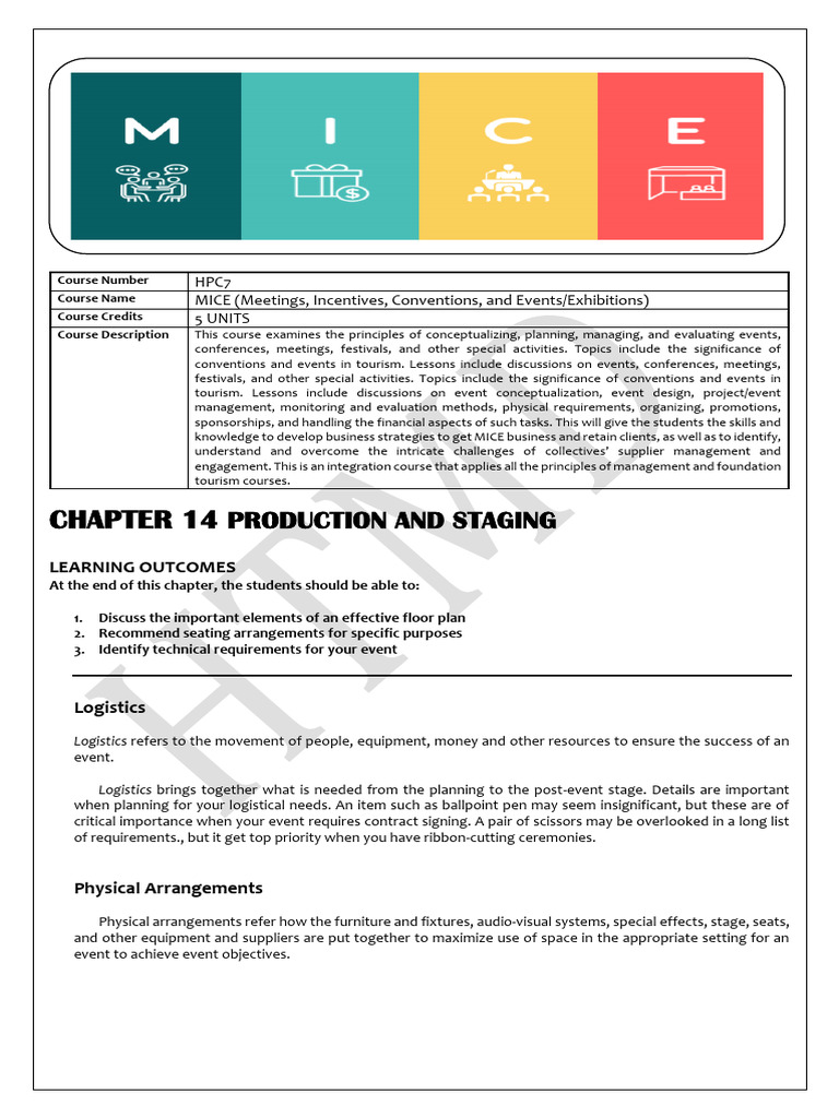 MICE Event Management Course Overview | PDF | Business | Cognition
