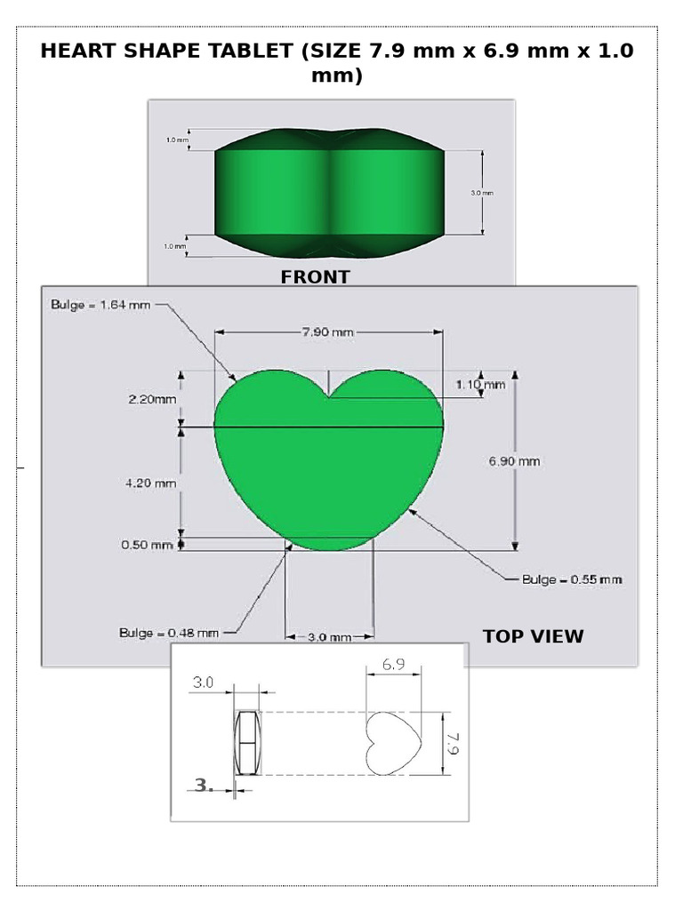 Heart Shape and Caplet Tablet Drawing | PDF