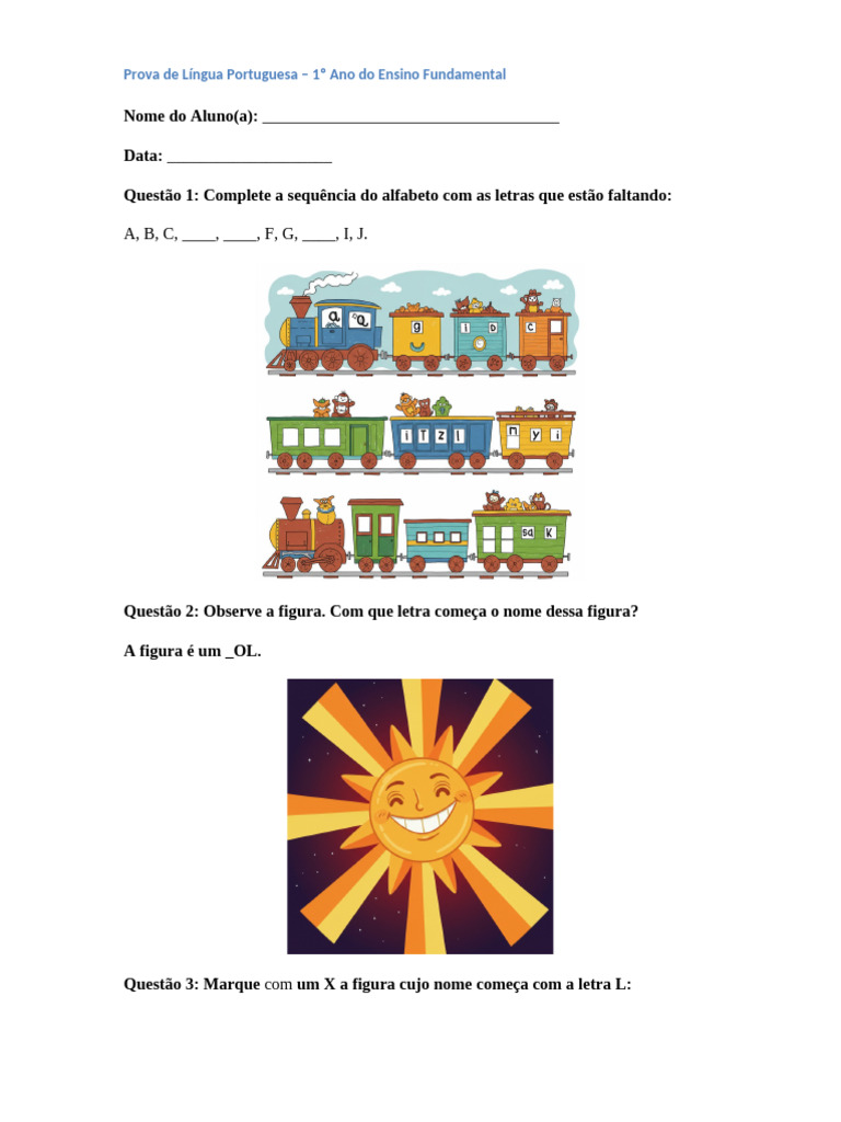 Lingua Portuguesa - 1 Ano | PDF