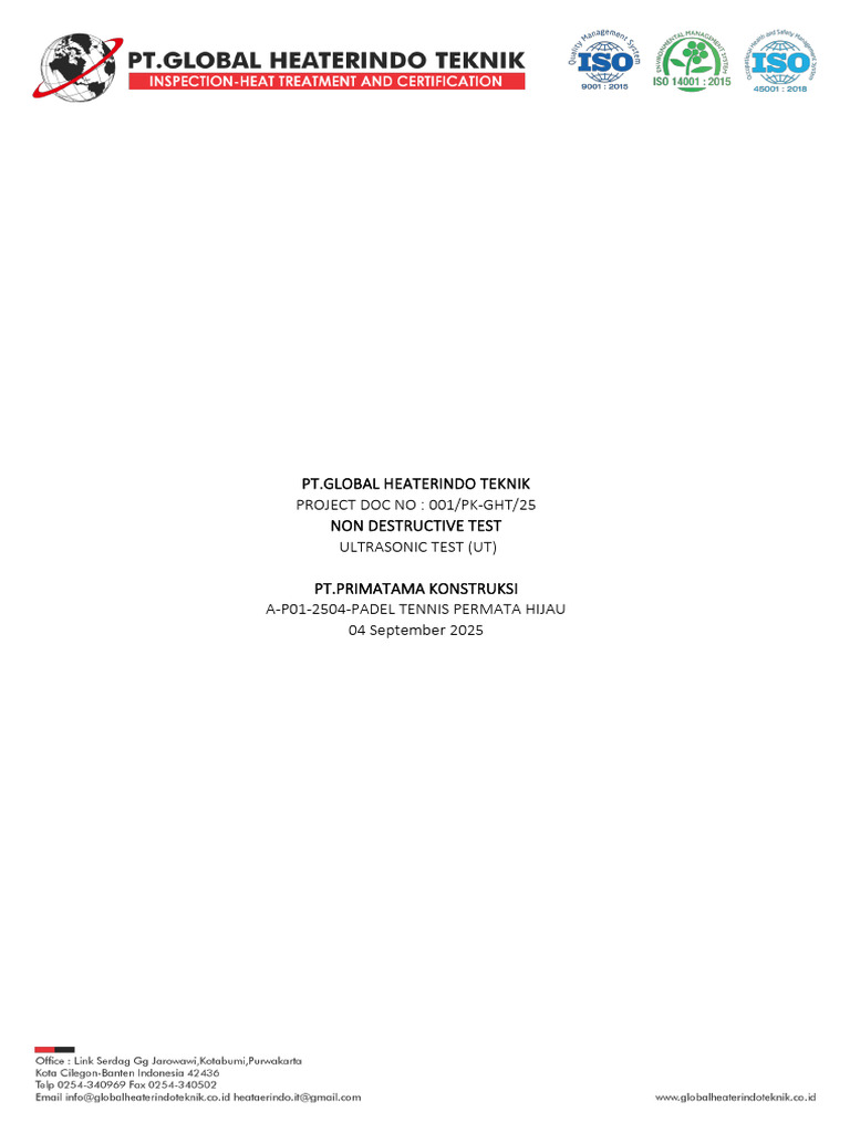 LIST MAN POWER & EQUIPMENT (Test UT - Permata Hijau) | PDF ...