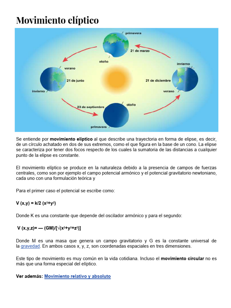 Ejemplos de Movimiento Elíptico | PDF | Elipse | Gravedad