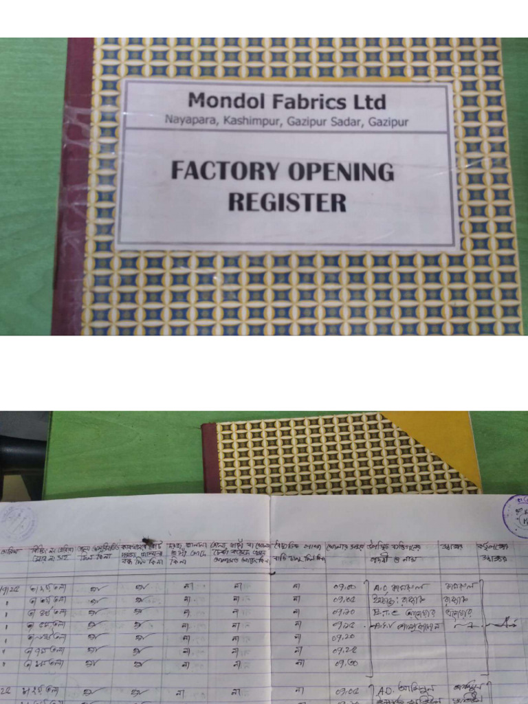 Factory Opening Register | PDF