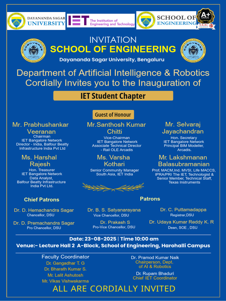 IET Student Chapter Inauguration Invite | PDF | Academia | Higher Education