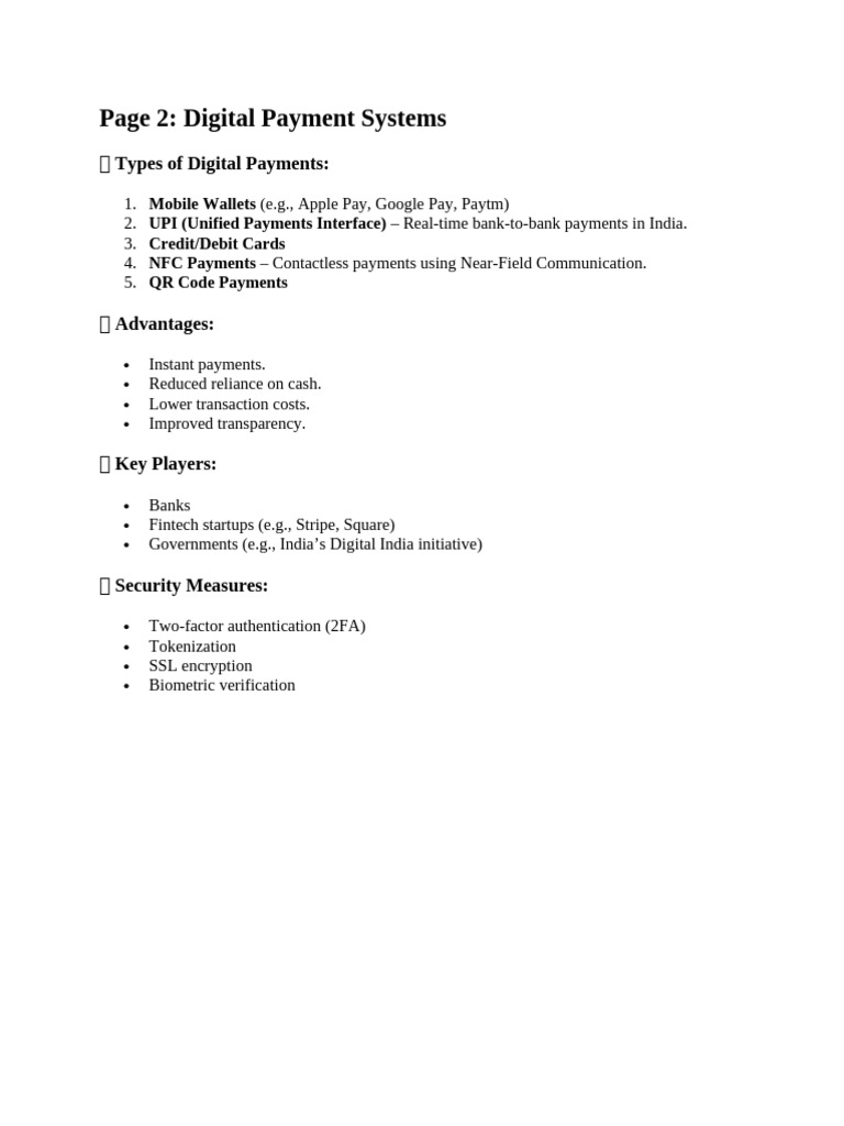 Overview of Digital Payment Systems | PDF