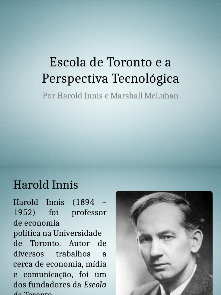 Ideias gerais sobre a Escola de Toronto | PDF | Comunicação | Informação