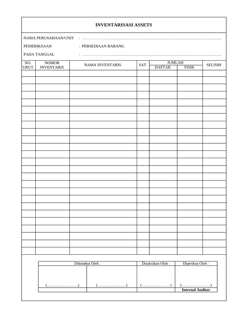 Inventarisasi Aset dan Persediaan Barang | PDF