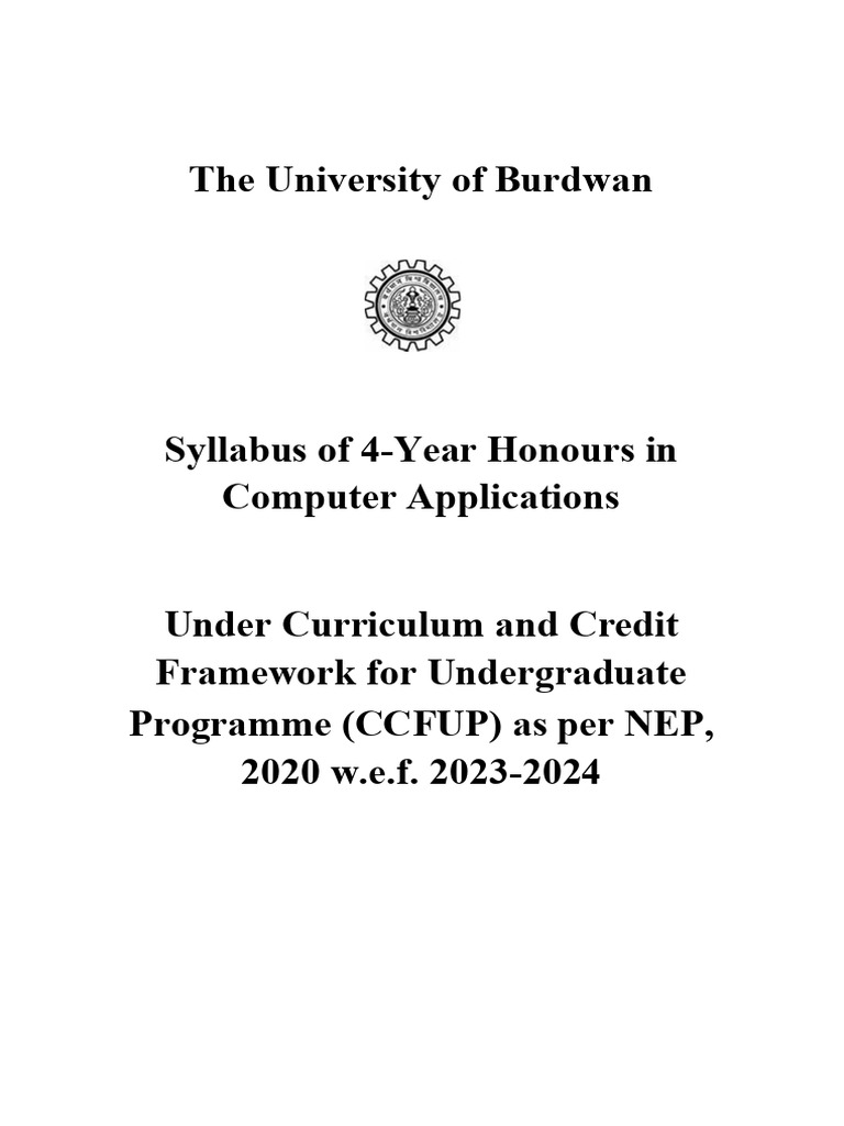 Burdwan University BCA Syllabus 2023 | PDF | Method (Computer ...