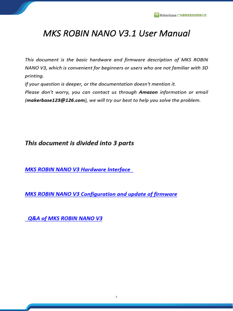 MKS Robin Nano V3.1 User Manual | PDF | Computer File | Directory ...
