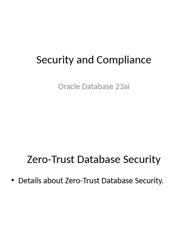 Oracle Database 23ai Security Guide | PDF