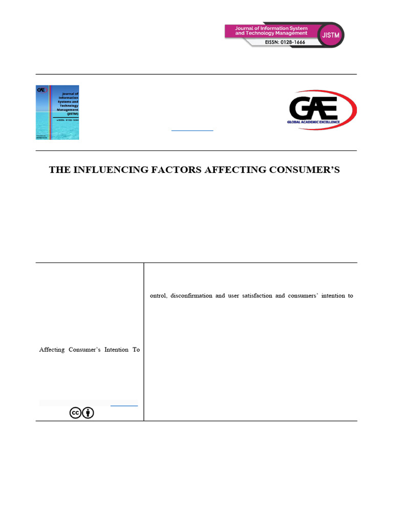 The Influencing Factors Affecting Consumers Inten | PDF | Survey ...