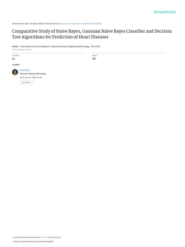 Comparative Study of Naive Bayes, Gaussian Naive Bayes Classifier and ...