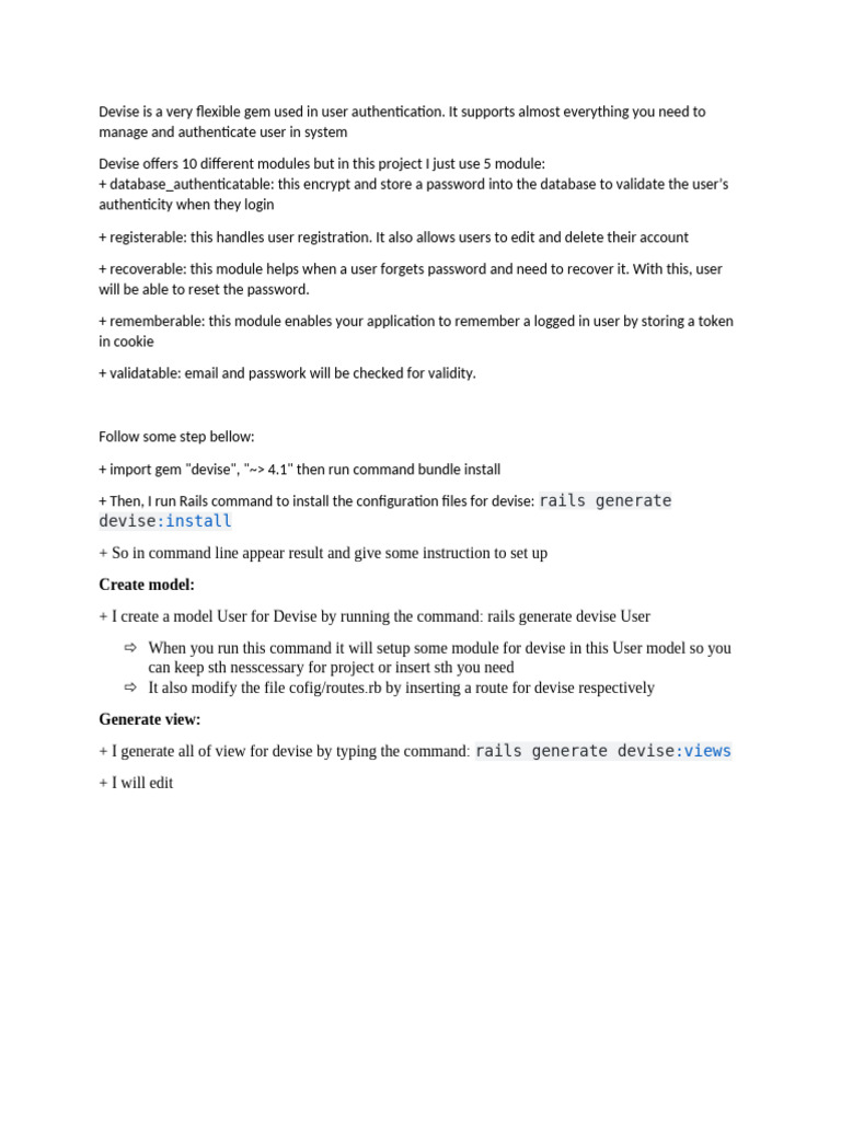 Devise Is A Very Flexible Gem Used in User Authentication | PDF