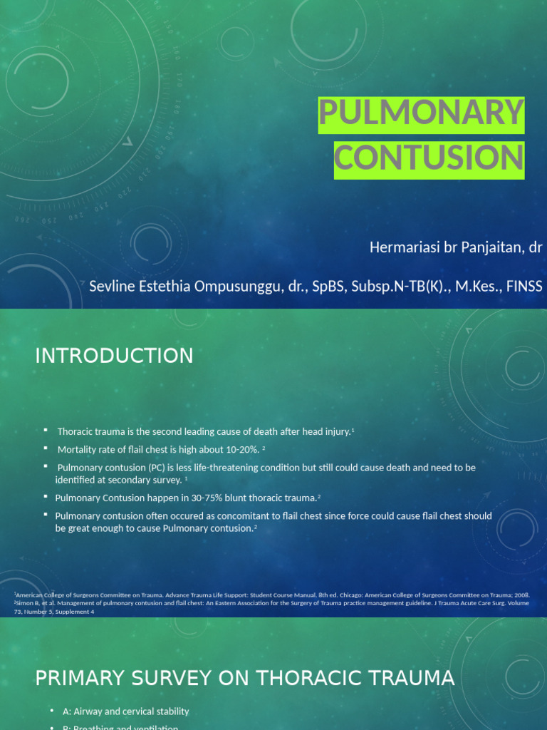Understanding Pulmonary Contusion Management | PDF | Pulmonology ...