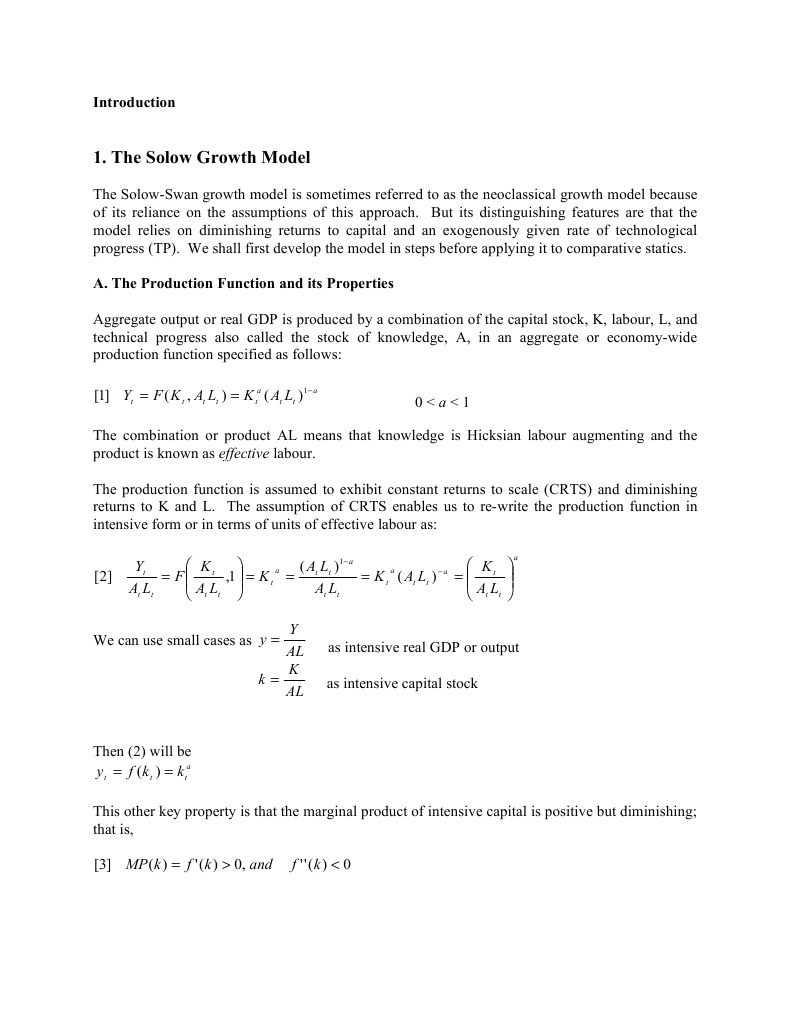 Understanding the Solow Growth Model | PDF | Economic Equilibrium ...
