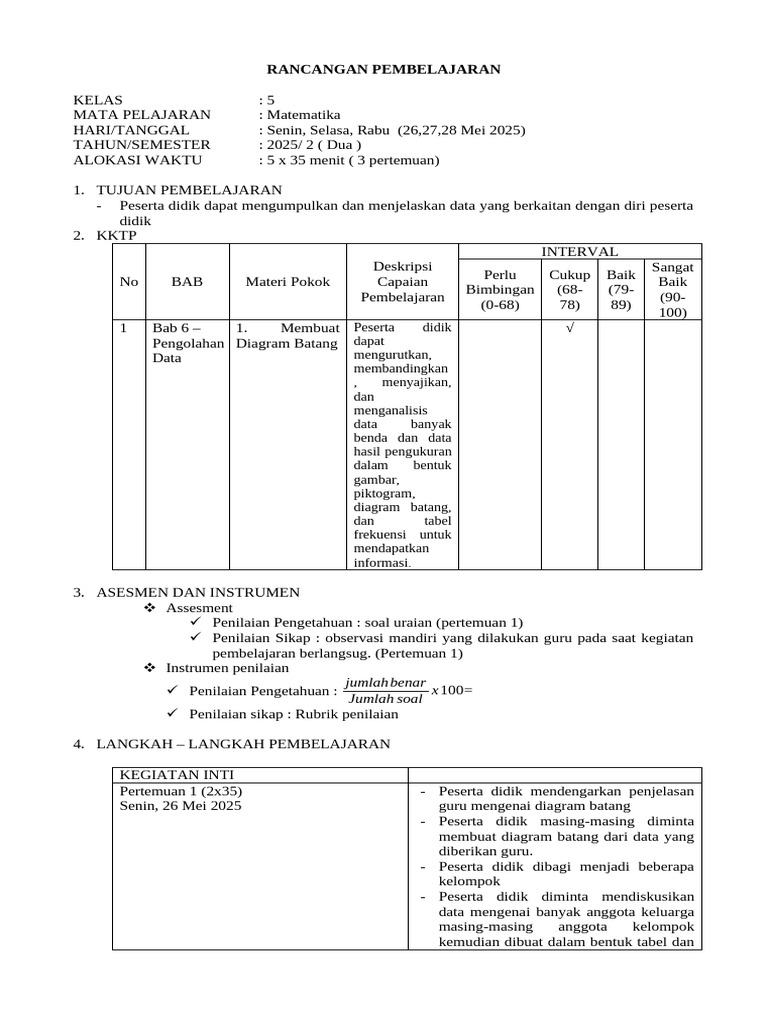 Rancangan Pembelajaran Kelas 5 Modul 26 | PDF