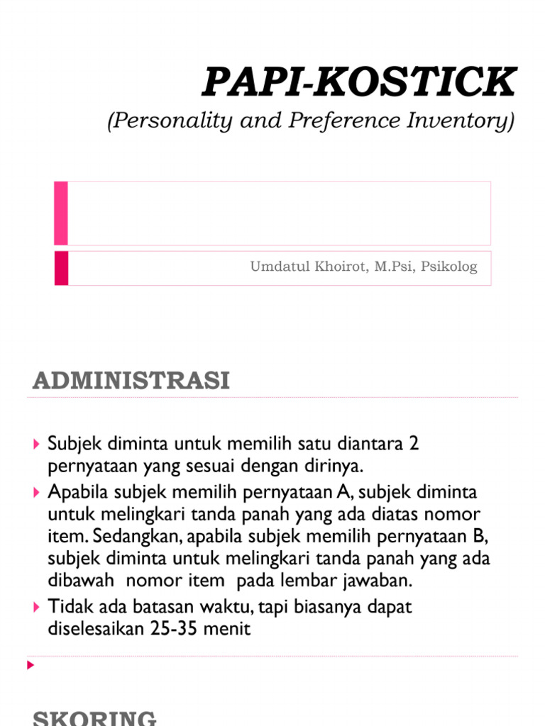 Materi Tes Papi-Kostick | PDF
