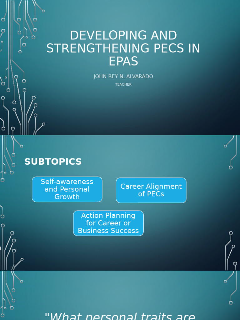 Developing and Strengthening PECs in EPAS | PDF | Prototype | Cognitive ...