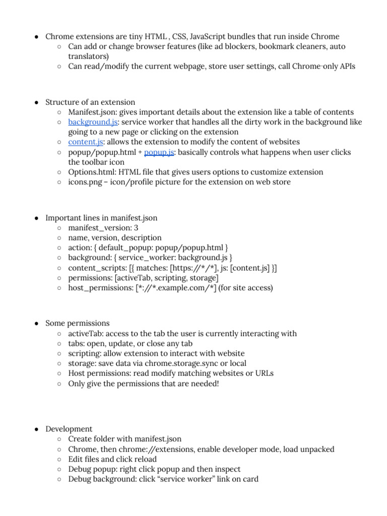 Chrome Extension Development Guide | PDF | Web Development | Software ...