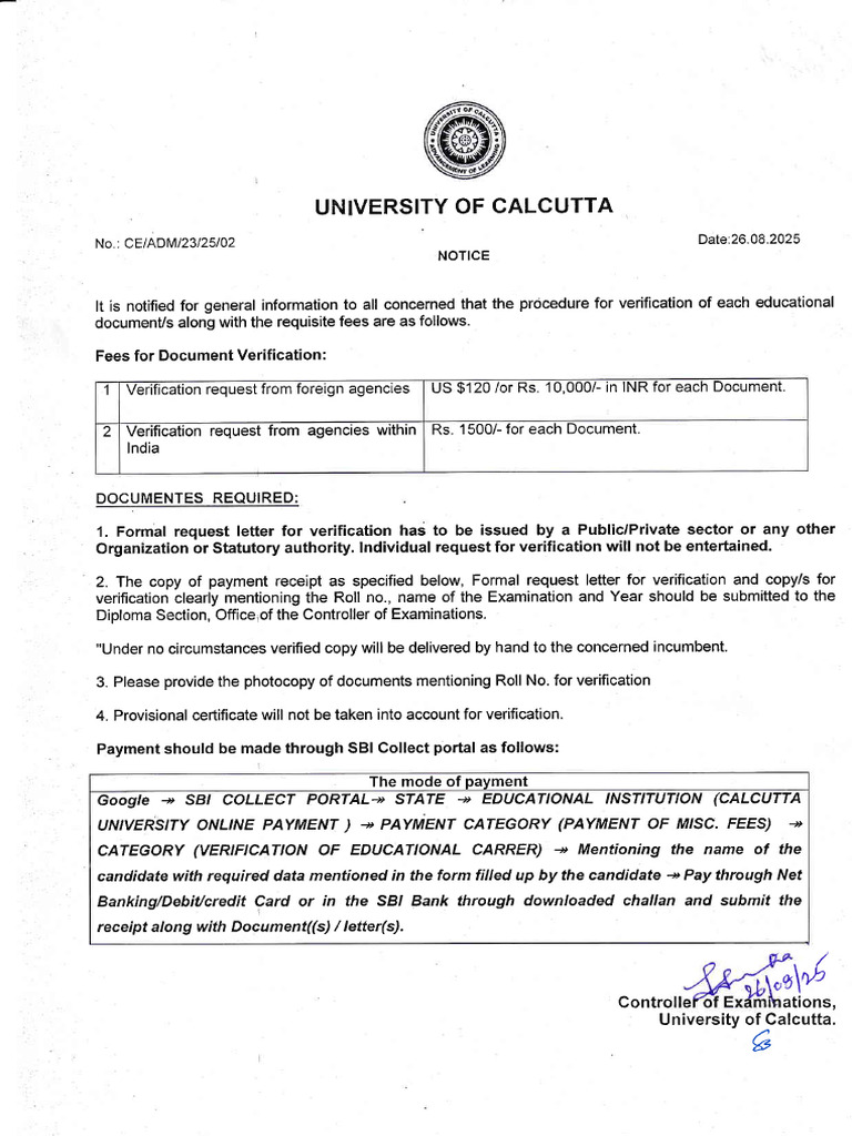 Verification Doc Fees | PDF