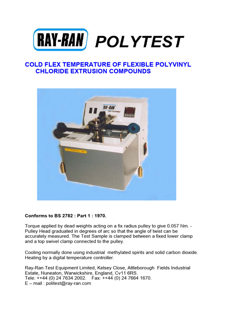 Cold Flex Temperature Testing PVC Compounds | PDF