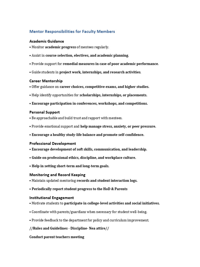 Faculty Mentor Responsibilities Guide | PDF