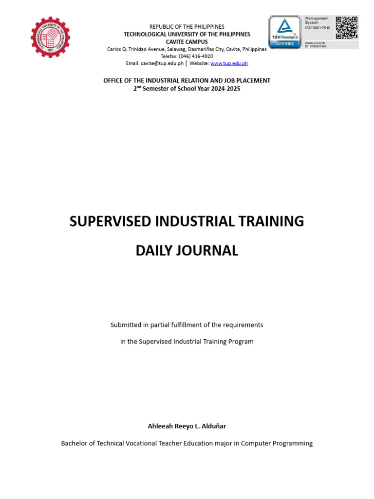 Daily Journal of Industrial Training | PDF | Skill | Communication