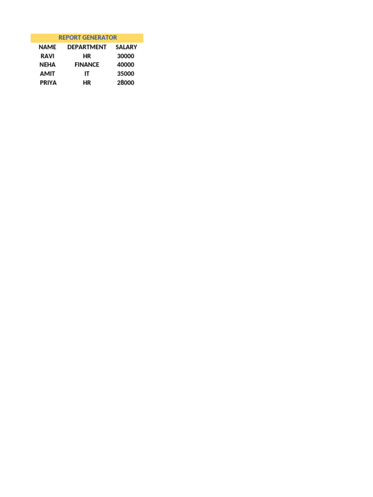 REPORT GENERATOR in Excel | PDF