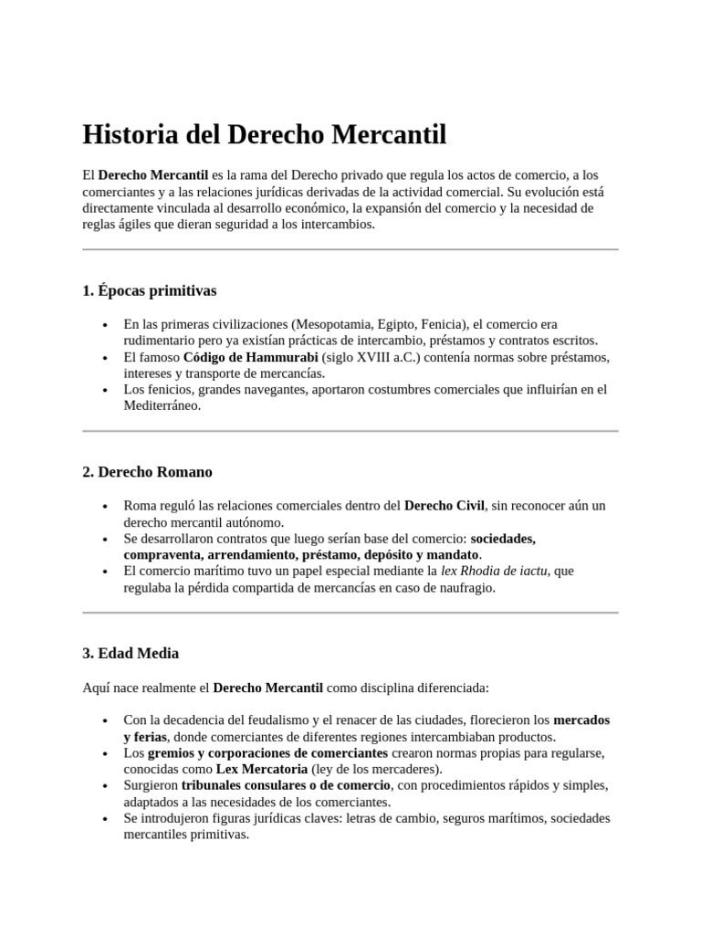 Evolución del Derecho Mercantil y Lex Rhodia | PDF | Comercio | Economias