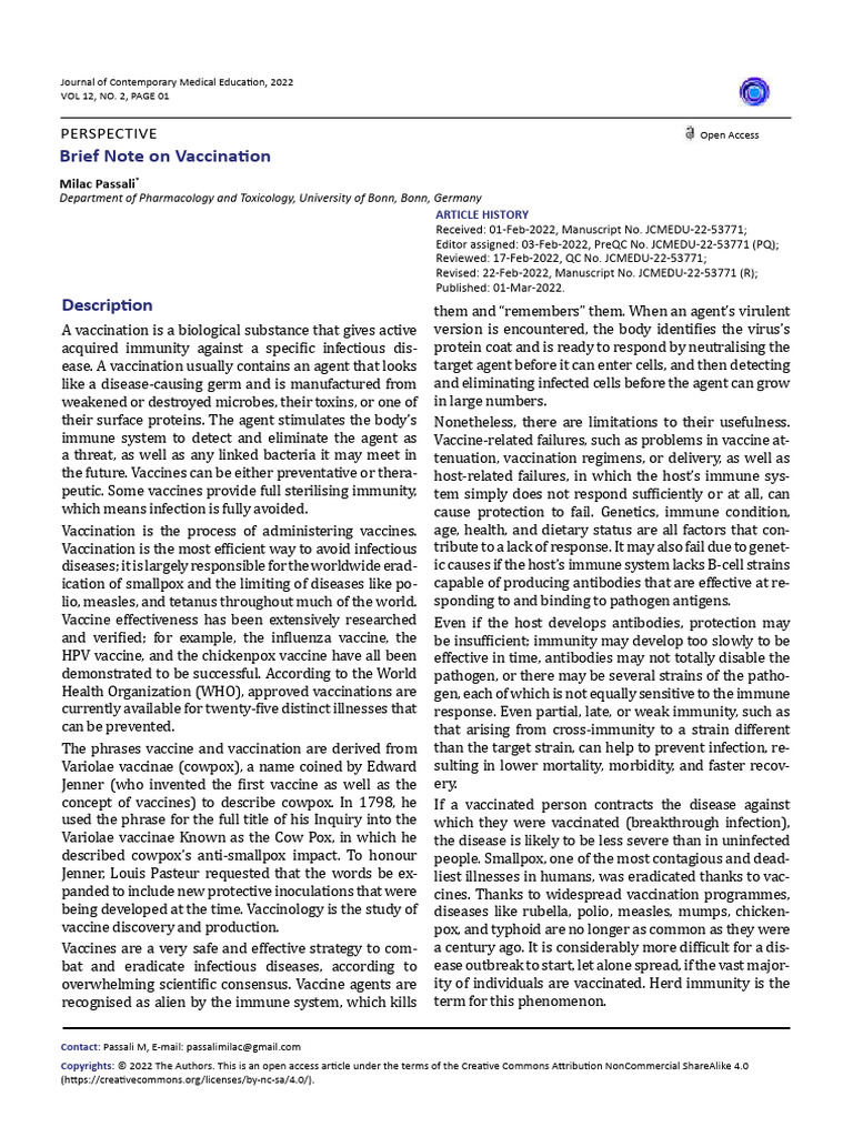Overview of Vaccination Benefits | PDF | Vaccines | Vaccination