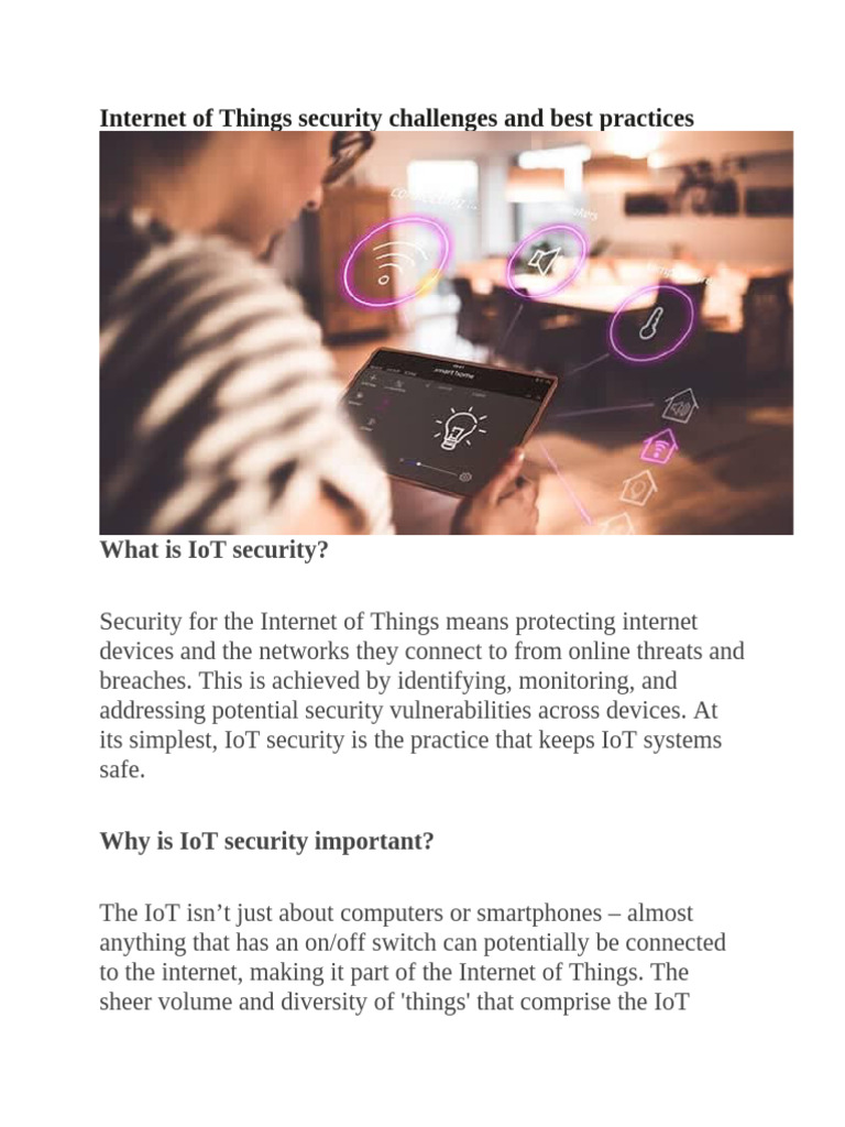 IoT Security Challenges and Solutions | PDF | Security | Computer Security