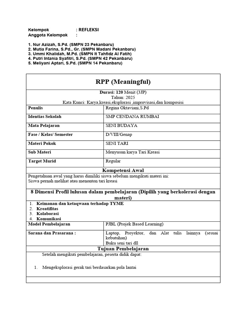 Modul 5 - KP 3 - Analisis RPP | PDF