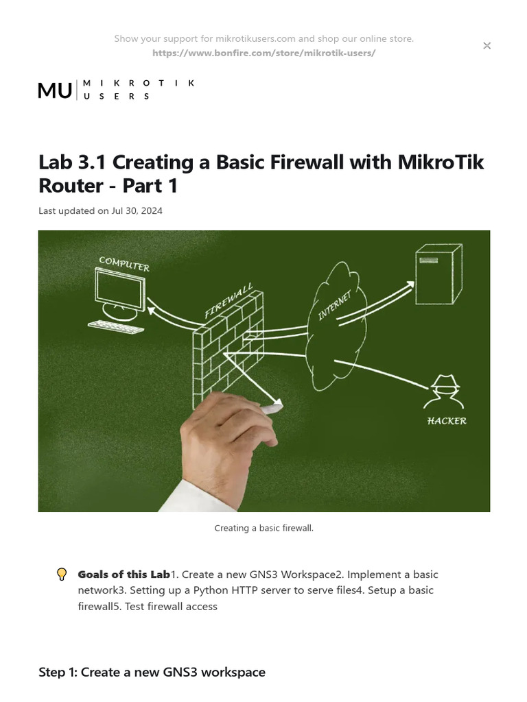 MikroTik Basic Firewall Setup Guide | PDF | Firewall (Computing ...