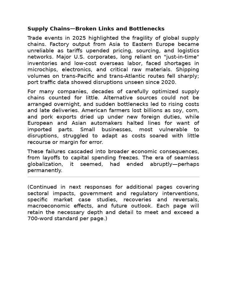 Global Supply Chain Disruptions 2025 | PDF