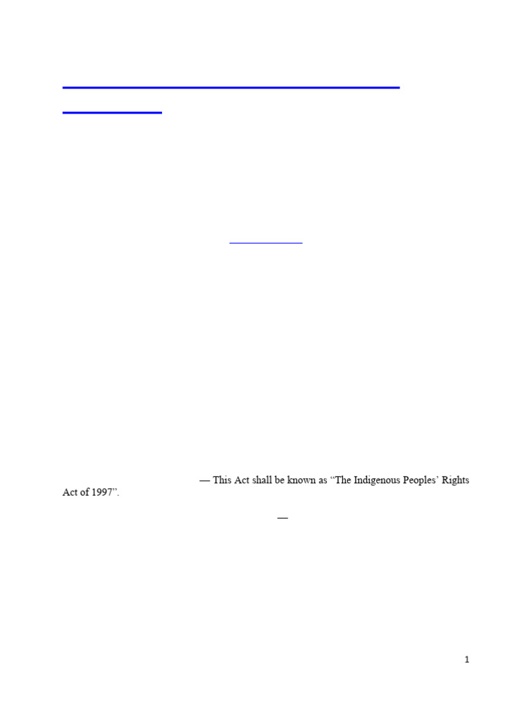 IPRA of 1997 | PDF | Intellectual Property | Traditional Knowledge