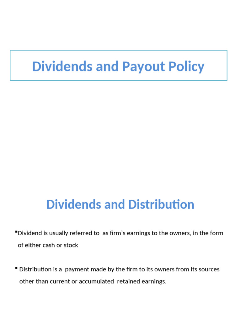 Understanding Dividends and Payout Policies | PDF | Dividend | Share ...