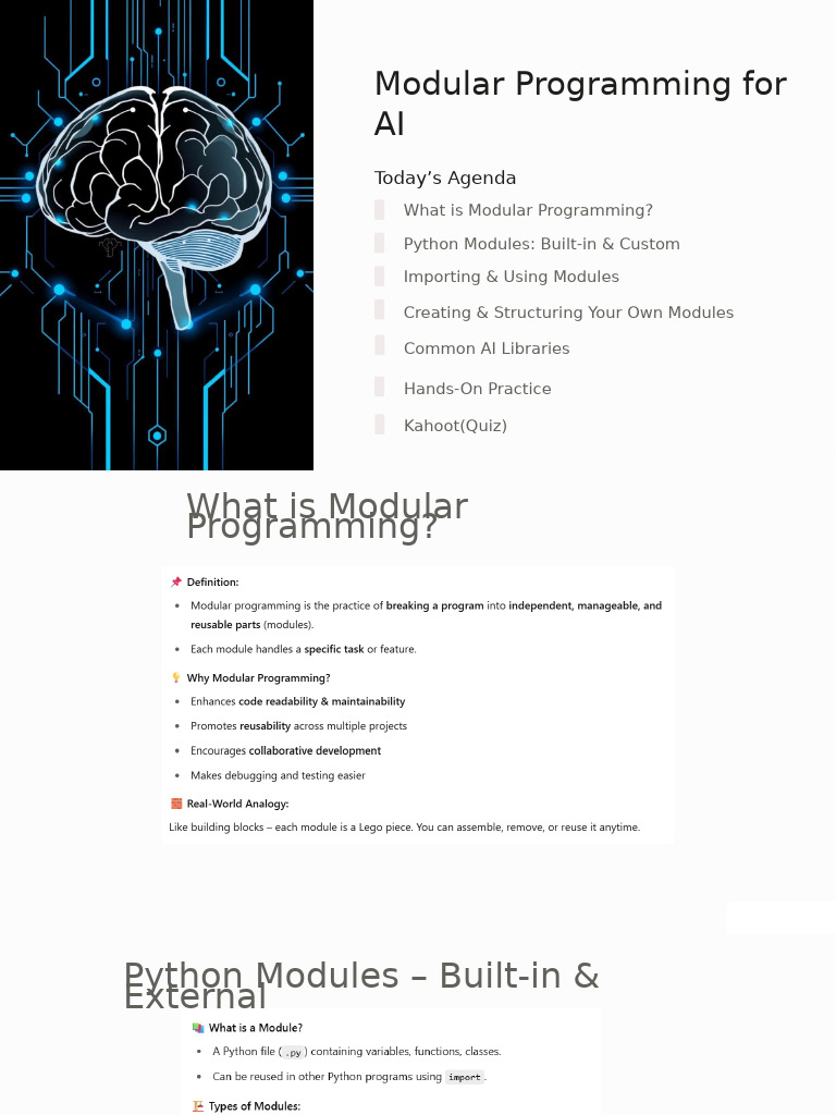 Modular Programming in Python for AI | PDF