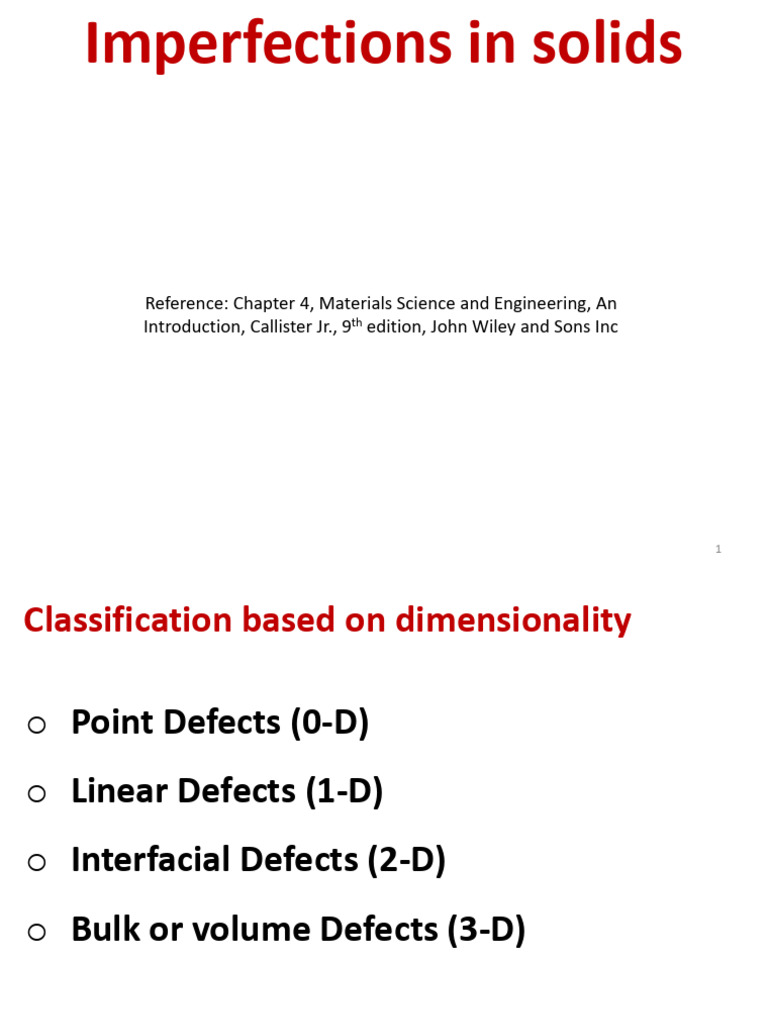 Defects in Solid Materials Explained | PDF | Crystallographic Defect ...