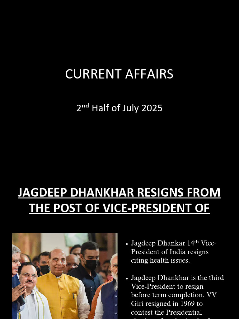 July 2025 Current Affairs Highlights | PDF | International Space ...