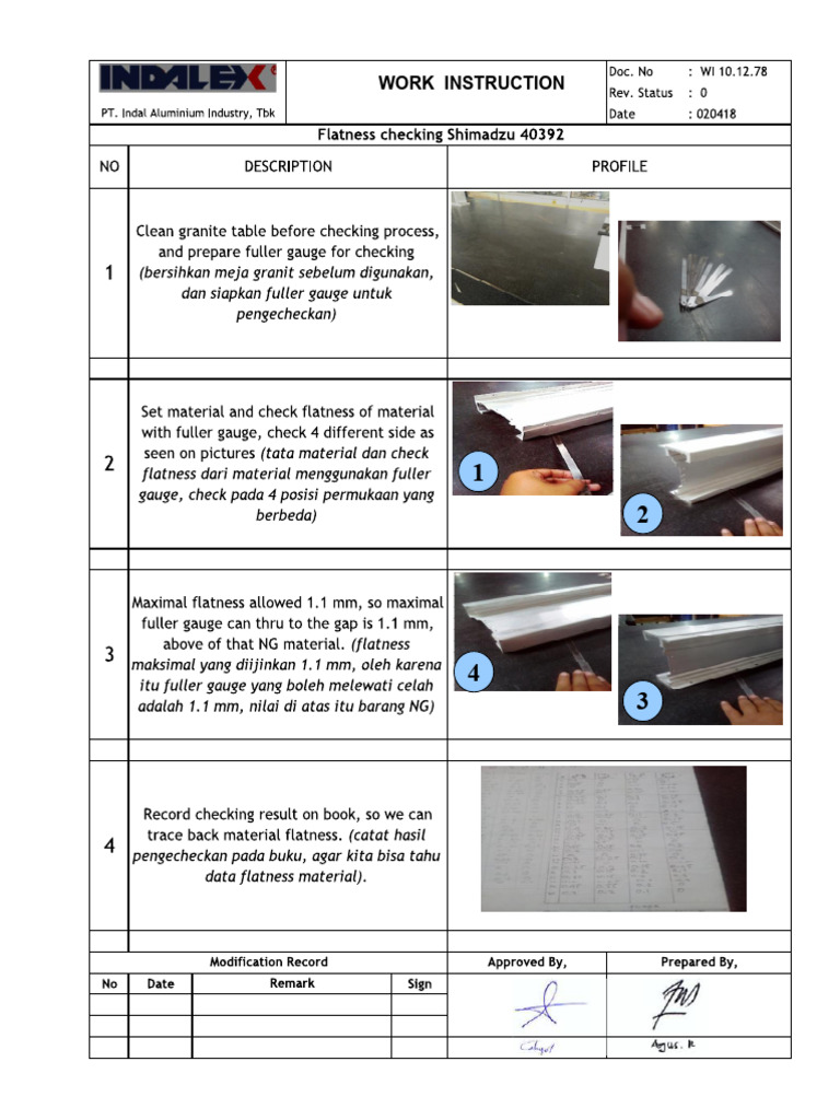 Work Instruction | PDF