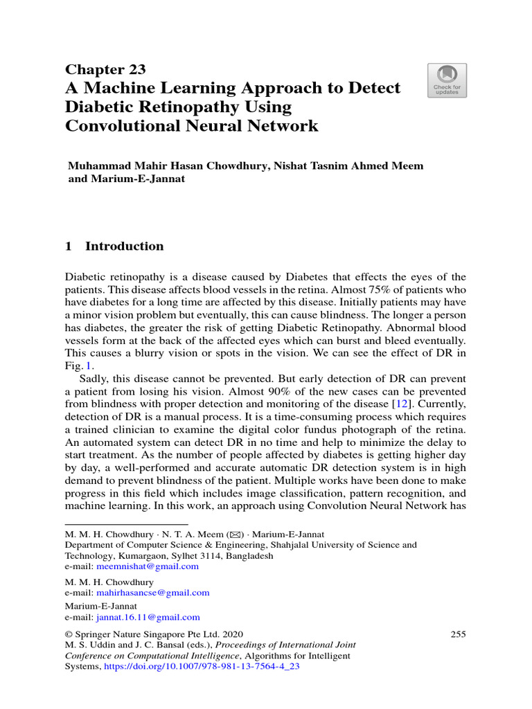A Machine Learning Approach To Detect Diabetic Retinopathy Using ...