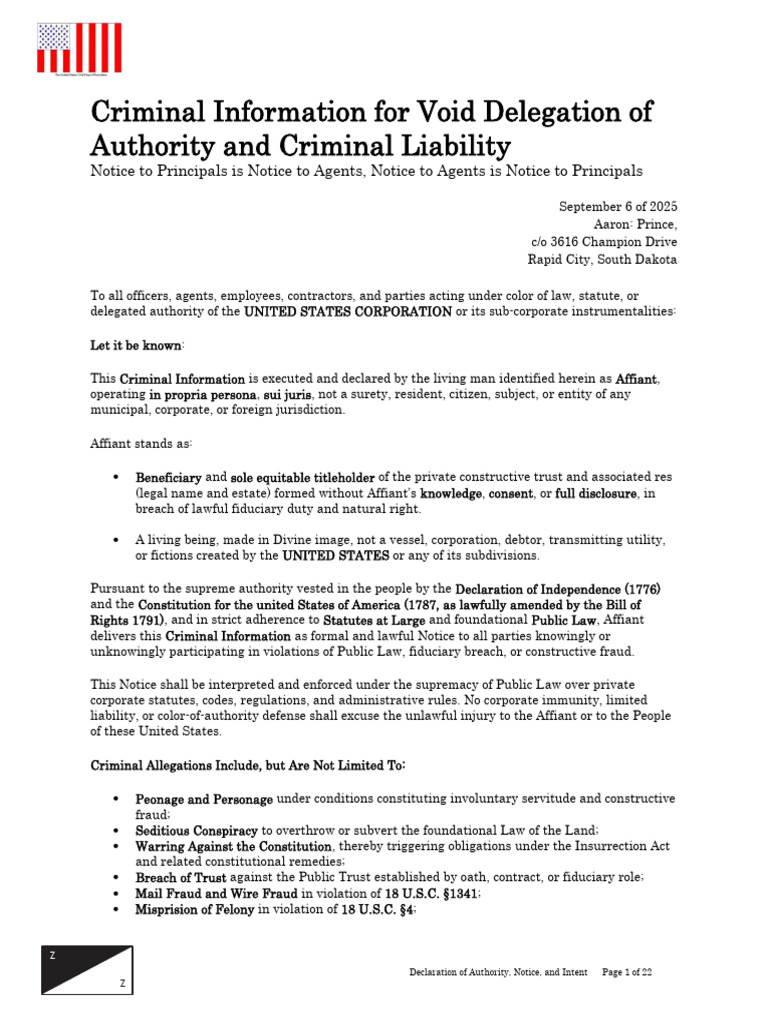 Criminal Notice of Rights Violations | PDF | Title 18 Of The United ...